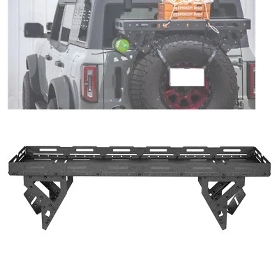 Cesta de carga trasera Fit 76-24 Jeep Wrangler rack neumático de repuesto cesta de almacenamiento utilitario Foto 1 de 4