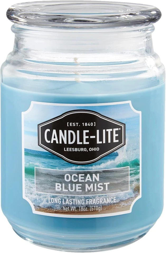 Ocean Blue Mist Aromatherapy Candle 18 oz Long Lasting Beachy Scented Candle - Image 1 of 4