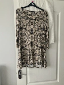 Marks & Spencer Natural Mix kurzes 3/4-ärmeliges Kleid Größe 12 - Bild 1 von 4
