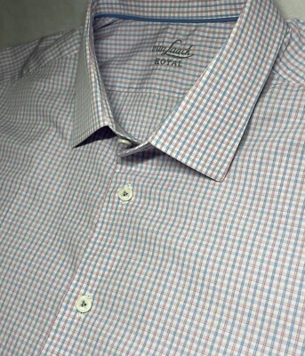 Van Laack Royal Dress Shirt Mens 46/18.5 Red White Blue Check - Image 1 of 4