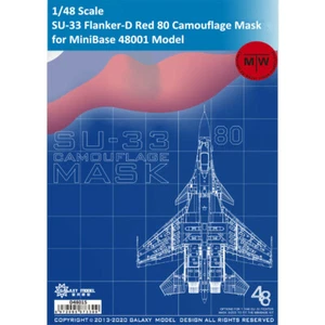 Máscara de camuflaje D48015 1/48 SU-33 Flanker-D Fighter rojo 80 para MiniBase 48001 - Imagen 1 de 3