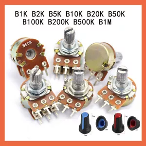 Variable Resistor Potentiometer Pot Lin Linear B1K B2K B10K B20K B50K B100K B1M - Picture 1 of 29