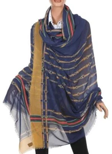 NEW GUCCI LUXURY HORSEBIT WEB DETAILS LOGO OVERSIZED SCARF WRAP SHAWL 140X210 CM - Picture 1 of 5
