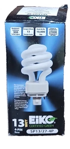 EiKO SP13/27-4P Compact Fluorescent Bulb 4 Pin 13 Watts **NEW** - Picture 1 of 5