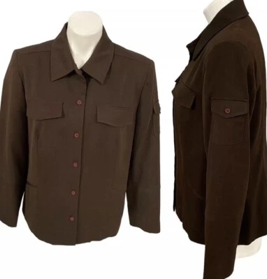 Blazer para mujer Norton McNaughton Petites talla 12 P chaqueta marrón oscuro trabajo de oficina Foto 1 de 4