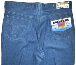 Roebucks Genuine 'Stretch Flex Jeans' Men’s 38X32 NOSWT Factory Creased Legs USA - Picture 1 of 11