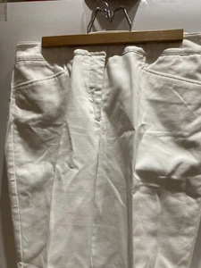 Chico's Capri Size 1 FabulouslySlimming White Stretch Cotton Ankle Cropped Pants - Picture 1 of 12