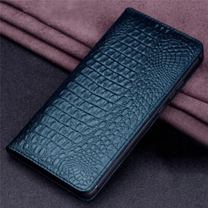Echtleder Handyhülle mit Magnetverschluss Klapphülle Flip Cover Case für OPPO - Picture 1 of 22