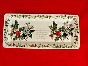 Portmeirion Holly & The Ivy Sandwich Tablett 11 3/4" x 5 1/2" Hergestellt in Großbritannien mit Box - Bild 1 von 7