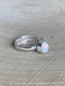 Ethiopian Opal Ring Size T 1/2 Natural Gemstone Sterling Silver 925 Plated Oval - Picture 1 of 4