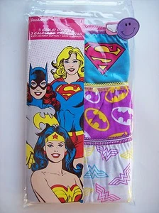 DC Comics Underwear Underpants Girls 3 Panties 4 Wonder Woman Batgirl Sprgl New - Picture 1 of 5