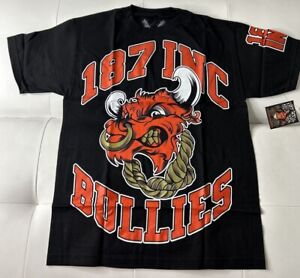 187 INC Bulls Bullies Sizes S, M, 2XL Men’s T Shirt Red Chains