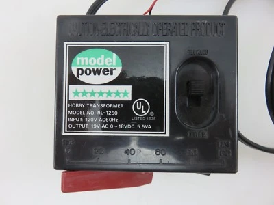 Model Power HOBBY TRANSFORMER RL-1250 HO Scale Trains 19VAC 18VDC - Image 1 of 4