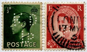 Inghilterra 1936 + 1942 PERFIN - usati (m484) - Imagen 1 de 1