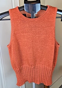 Worth Sleeveless Knitted Women's Top In A Rust-Orange Size Small - Picture 1 of 6