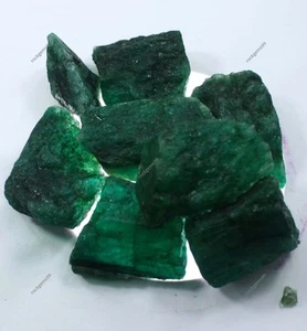 550 Ct Natural Emerald Huge Rough Earth Mined Certified Green Loose Gemstone Lot - Picture 1 of 9