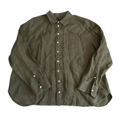 Camisa Baird McNutt de lino para mujer calce ajustado con botones para J. Crew verde oliva 20 Foto 1 de 4