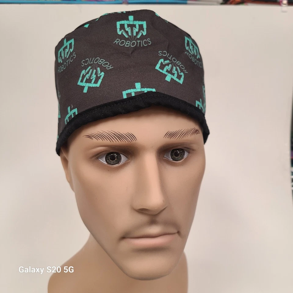 ROBOTICS DaVinci surgical scrub hat Classic Tie Back Surgeon Cap Theatre - Image 1 of 1