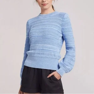 Faherty Morro Pullover Bio Baumwolle Himmelblau Damen Größe S - Bild 1 von 10