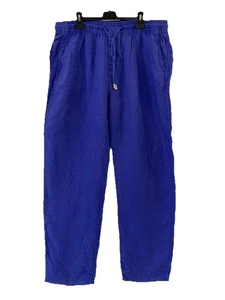 Vilebrequin Pantalone Uomo Lino Coulisse XXL Blu Made in Morocco 38x34 #P6 - Foto 1 di 17