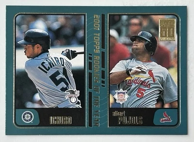 Hermosa tarjeta 2001 Topps Traded Rookies Albert Pujols, Ichiro Suzuki Foto 1 de 4