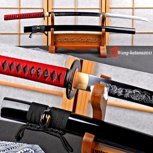 Espada funcional afilada samurai japonesa de acero al carbono Katana T10 hecha a mano - Imagen 1 de 12