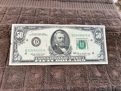 1969 $50 Fifty Dollar Federal Reserve Note Cleveland FRB Kennedy - Image 1 of 4