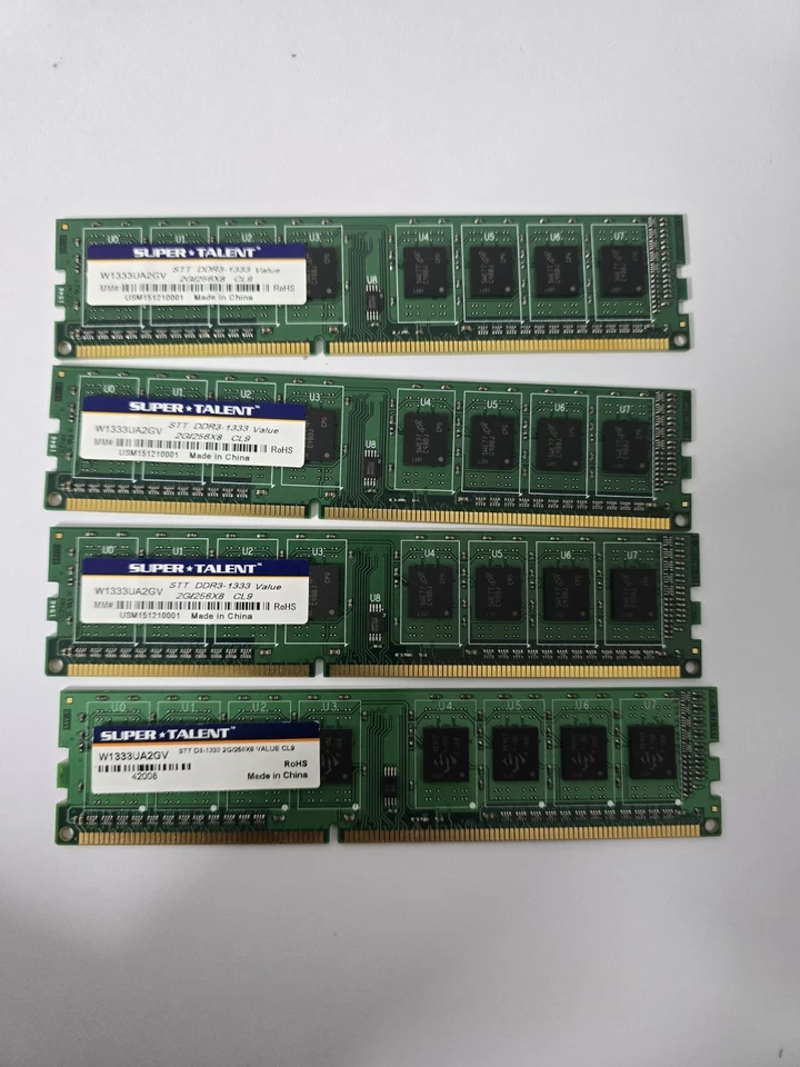 Four   SUPER TALENT DDR3-1333 2GB/256×8 CL9 - Image 1 of 2
