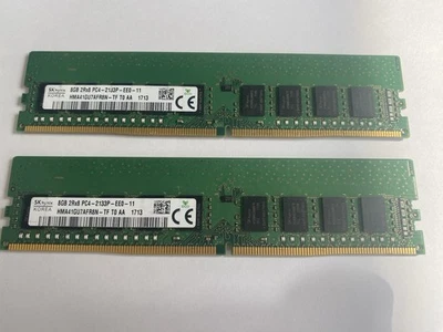 16GB Kit 2 X 8GB  DDR4  PC4-17000 2133mhz ECC UDIMM ECC RAM HMA41GU7AFR8N - TF - Image 1 of 4