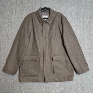 Eddie Bauer Insulated Wool Chore Coat Black Full Zip Large Quilted Lining - Picture 1 of 11