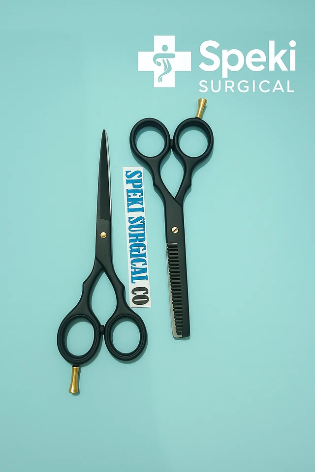 Professional Hair Cutting & Thinning Scissor Set – Premium Black Matte - Image 1 of 1