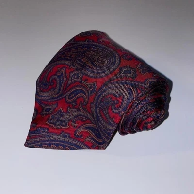 Corbata de seda para hombre Kuppeheimer corbata de cachemira roja y azul Foto 1 de 4