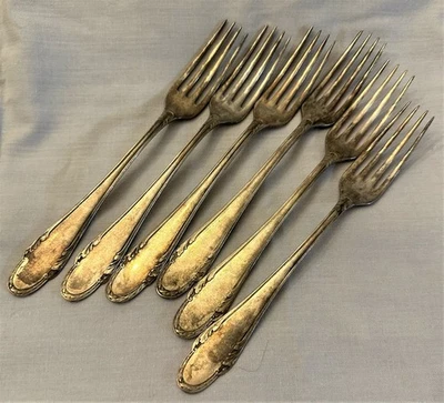 6 alte Gabeln CBS 90 C.B. Schröder Düsseldorf 249 Gramm L 18,5 cm - Bild 1 von 4