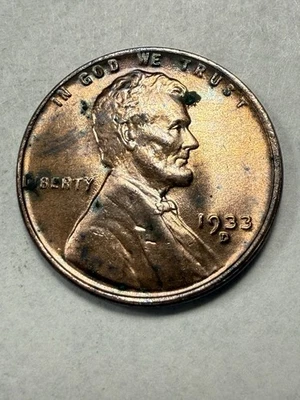** 1933-D LINCOLN CENT- BU RED (UPGRADE THAT SPOT IN YOUR SET)  PRICED TO SELL** - Image 1 of 2