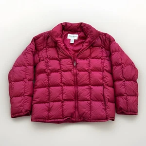 Eddie Bauer Puffer Jacket Women’s M Red Bomber Down Y2k Vintage Gorpcore - Picture 1 of 9