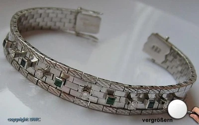Armband mit Smaragd Brillant Brillanten Brillant Diamant 750 er Gold 18 Kt - Bild 1 von 4