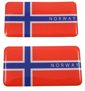 Norway flag domed decal 3D sticker emblem 2.6" set of 1 or 2 - Imagen 1 de 5