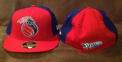 Gorra ajustada Detroit Pistons NEW ERA 59FIFTY roja/azul logotipo retro talla 7 Foto 1 de 2