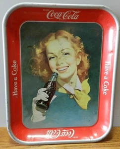 Vintage 1950's Coca-Cola original serving tray "Smiling Redhead girl "  - Picture 1 of 9