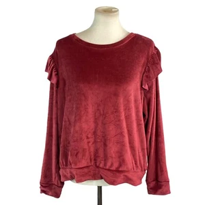 Lauren Conrad Velvet Sweater Size XL Ruffled Accent - Picture 1 of 4