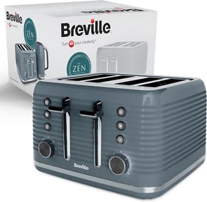 Breville Zen 4 Slice Toaster with High Lift & Wide Slots | Grey & Silver Chrome - Picture 1 of 6