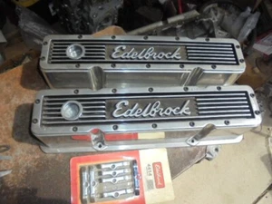 Aluminum Valve Covers SBC Edelbrock 327 350 400 ELITE 4" Deep IMCA K&N NHRA - Picture 1 of 3
