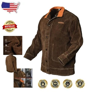 Chaqueta de soldadura de cuero para hombre y mujer - Equipo resistente al fuego - Imagen 1 de 7