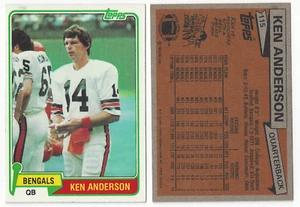 1981 & 1985 Topps Ken Anderson || VG-EX || **JUNK-AUCTION** - Bild 1 von 3