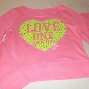 Justice Girls Pink Long Sleeve Heart Graphic Sweatshirt Top Shirt 10 New - Picture 1 of 2