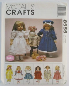 McCall's Crafts  Sewing Pattern  #8555,   Size  18" Tall  Doll Wardrobe - Picture 1 of 2
