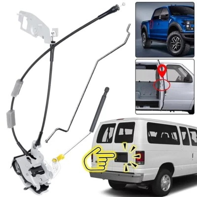 Rear Right Side Cargo Door Latch Cable&Rod For 1992-2014 Ford E150 E250 E350 New Foto 1 de 4
