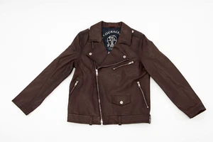 NWT Brunello Cucinelli Kids 100% Leather Moto Jacket W/Logo Hardware Size10 A228 - Picture 1 of 14