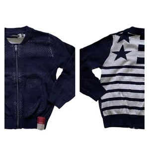 IKKS Knit Cardigan Sweater JULY 4th Patriotic Printed Size 4 - Picture 1 of 7