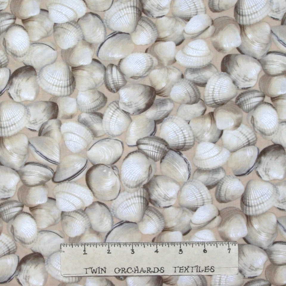 Tela náutica - Maine Attraction Seashells en beige - Benartex lienzo patio Foto 1 de 1